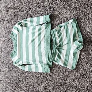 Maurices light green/white striped Terry lounge set